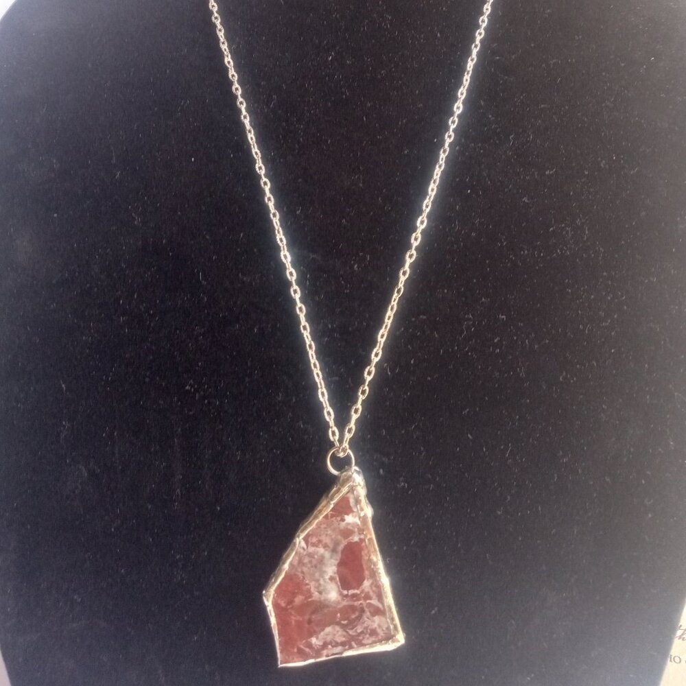 Silver and Purple Mosaic Pendant Necklace